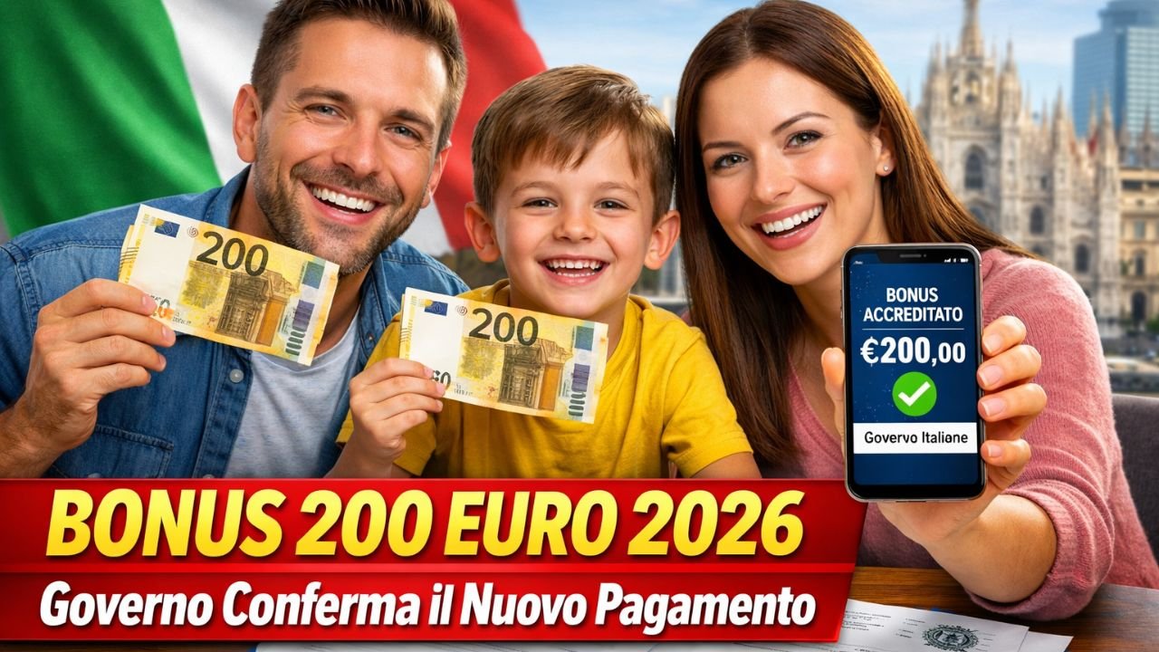 Bonus 200 Euro 2026: Governo Italiano Conferma Nuovo Pagamento